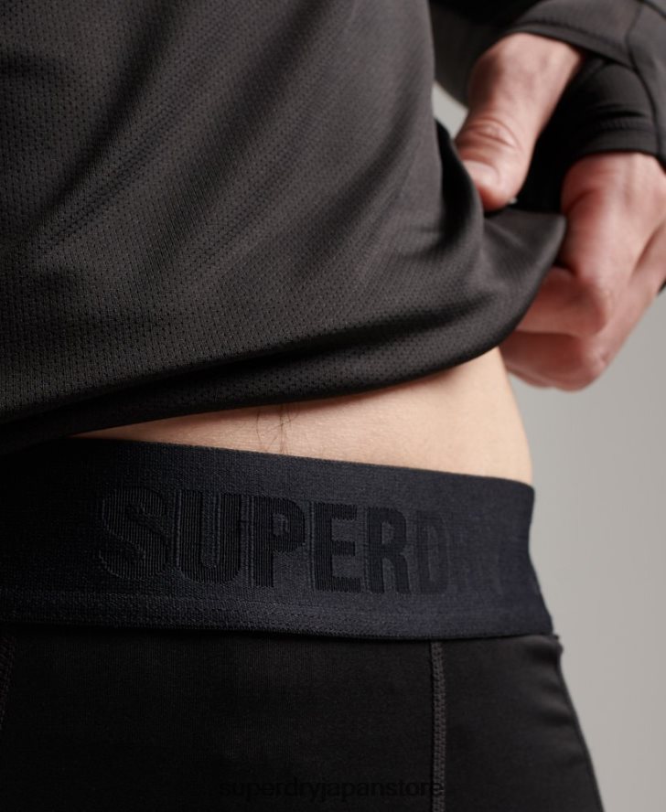 ベースレイヤーレギンス 男性 Superdry 衣類 黒 2J62PZ1374