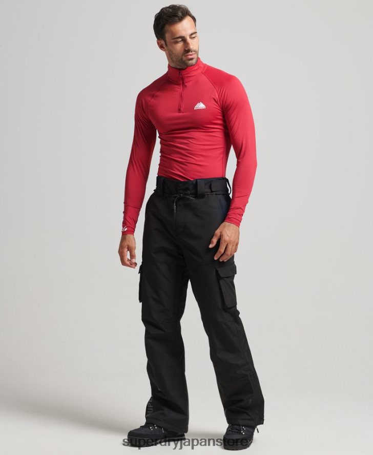 ハーフジップベースレイヤートップ 男性 Superdry 衣類 赤 2J62PZ1384