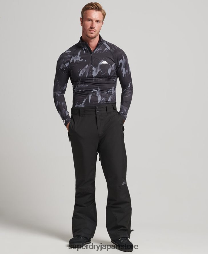 ハーフジップベースレイヤートップ 男性 Superdry 衣類 黒 2J62PZ1387
