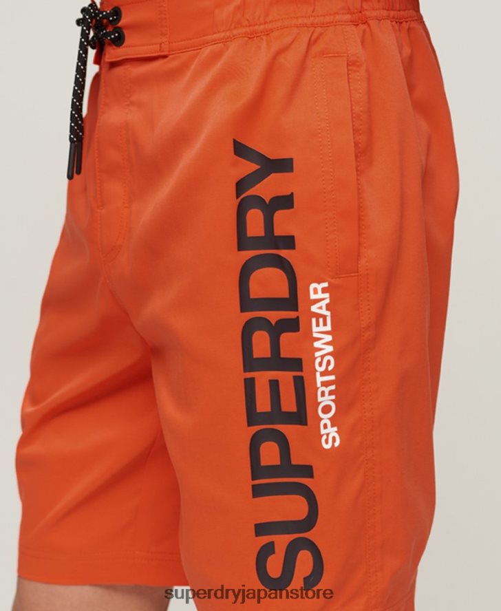 スポーツウェアリサイクルボードショーツ 男性 Superdry 衣類 オレンジ 2J62PZ13