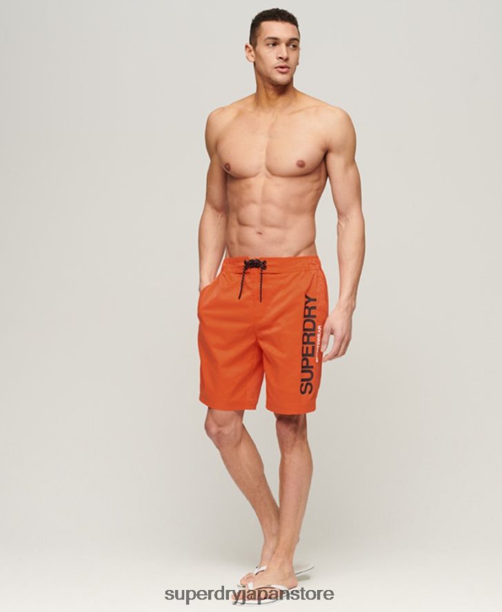 スポーツウェアリサイクルボードショーツ 男性 Superdry 衣類 オレンジ 2J62PZ13