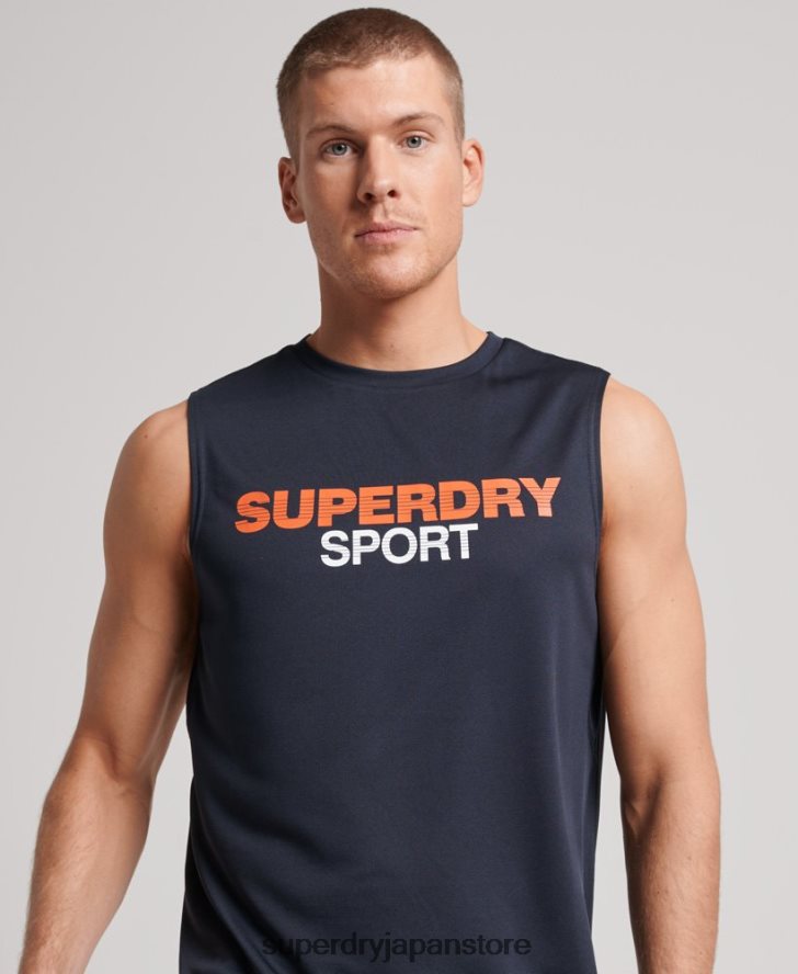 アクティブベストトップ 男性 Superdry 衣類 海軍 2J62PZ1405