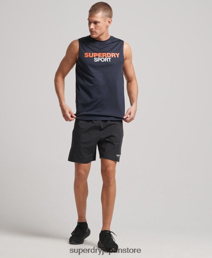 アクティブベストトップ 男性 Superdry 衣類 海軍 2J62PZ1405