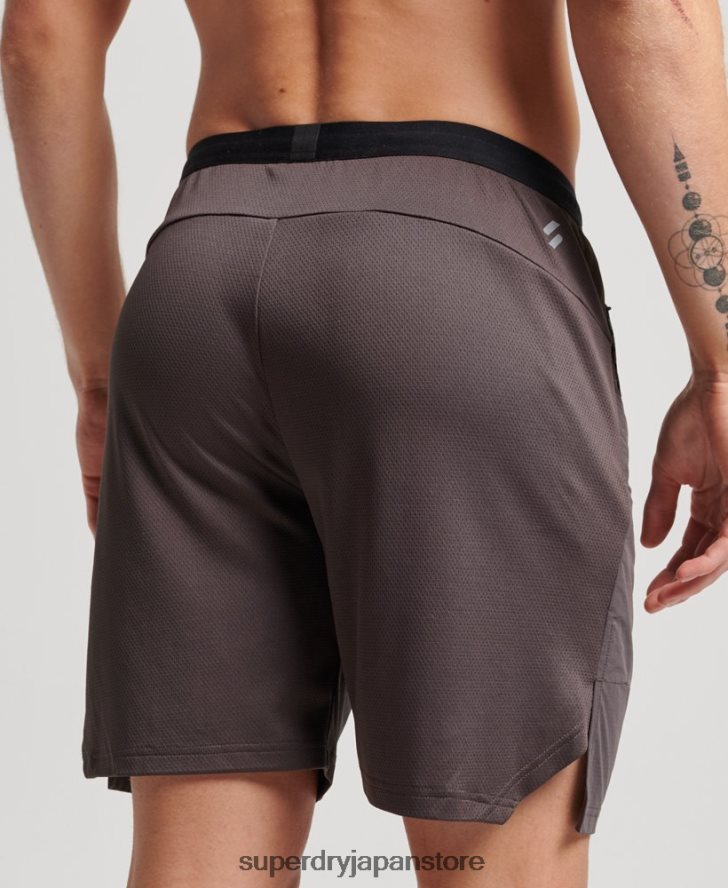 トレインハイブリッドショーツ 男性 Superdry 衣類 グレー 2J62PZ1409