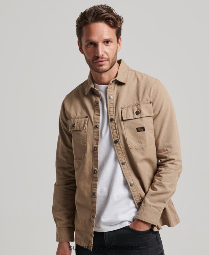 キャンバスオーバーシャ​​ツ 男性 Superdry 衣類 黄褐色 2J62PZ140