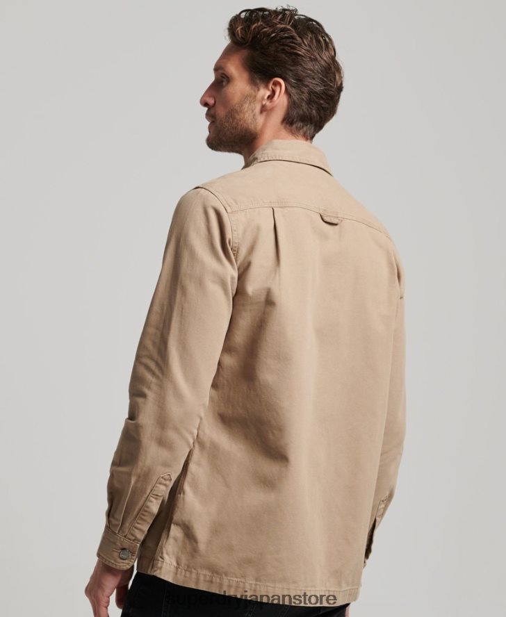 キャンバスオーバーシャ​​ツ 男性 Superdry 衣類 黄褐色 2J62PZ140
