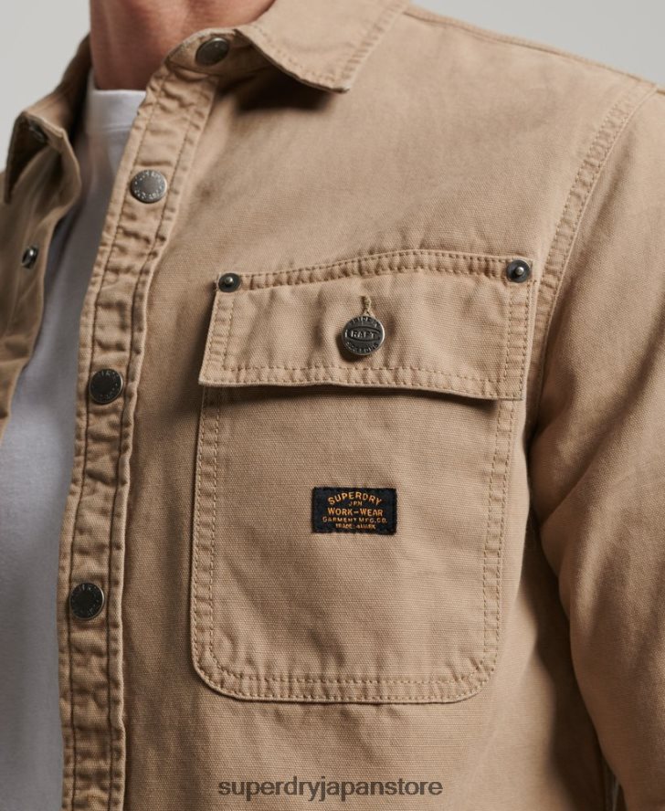 キャンバスオーバーシャ​​ツ 男性 Superdry 衣類 黄褐色 2J62PZ140