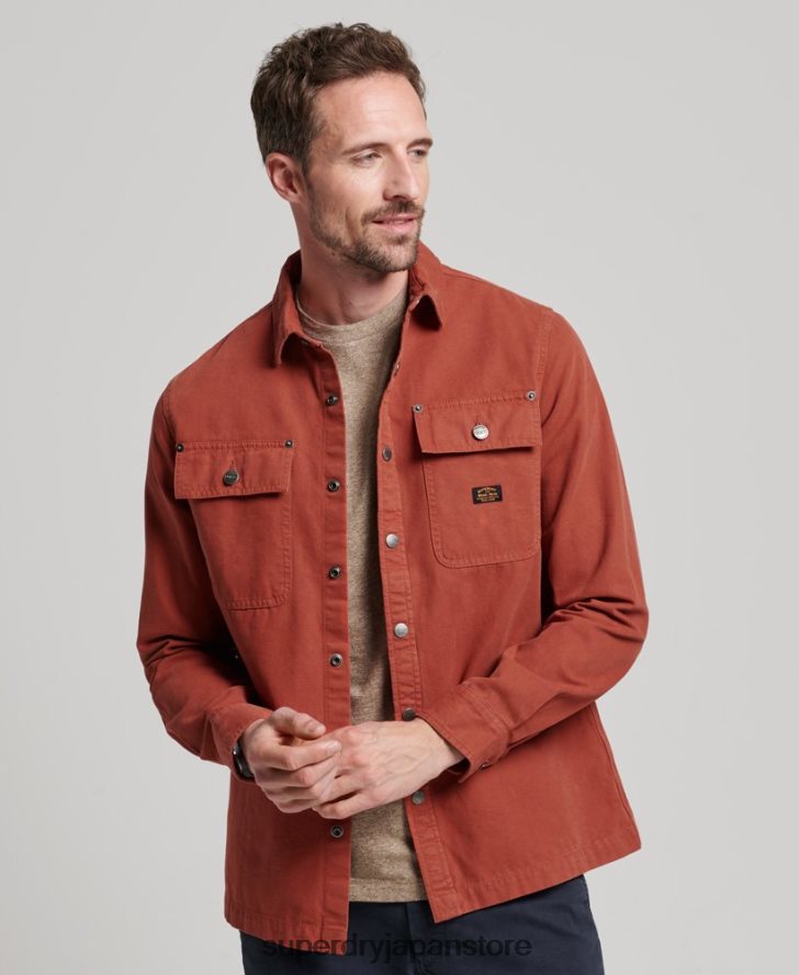 キャンバスオーバーシャ​​ツ 男性 Superdry 衣類 茶色 2J62PZ141