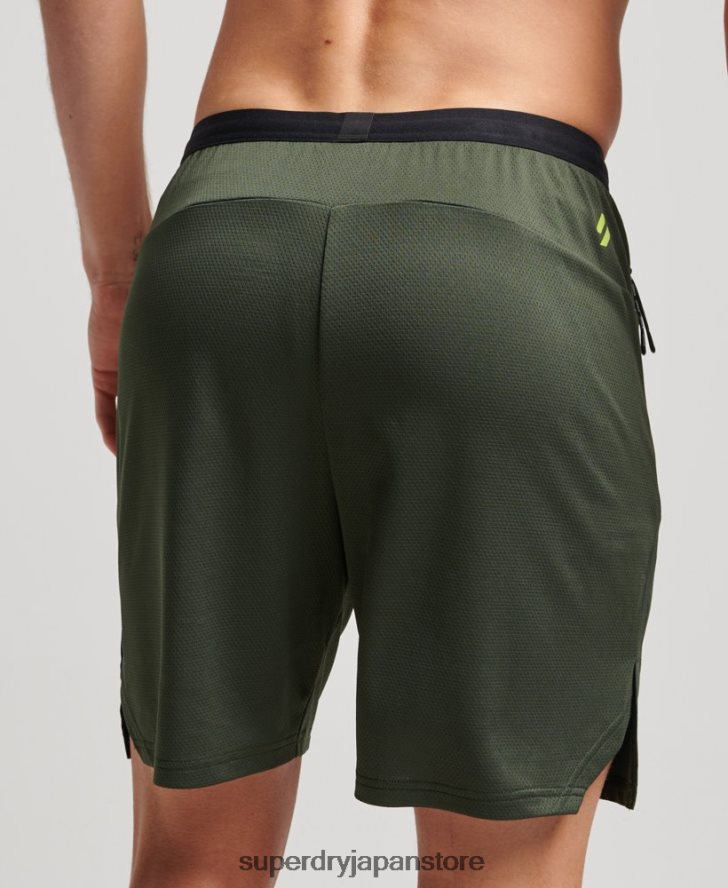 トレインハイブリッドショーツ 男性 Superdry 衣類 緑 2J62PZ1412