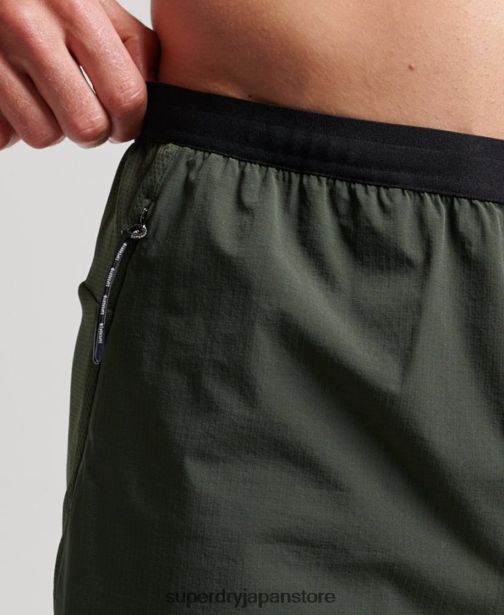 トレインハイブリッドショーツ 男性 Superdry 衣類 緑 2J62PZ1412