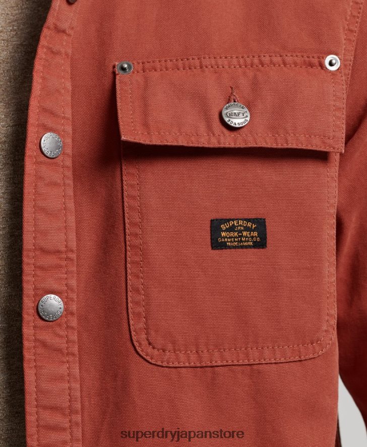 キャンバスオーバーシャ​​ツ 男性 Superdry 衣類 茶色 2J62PZ141