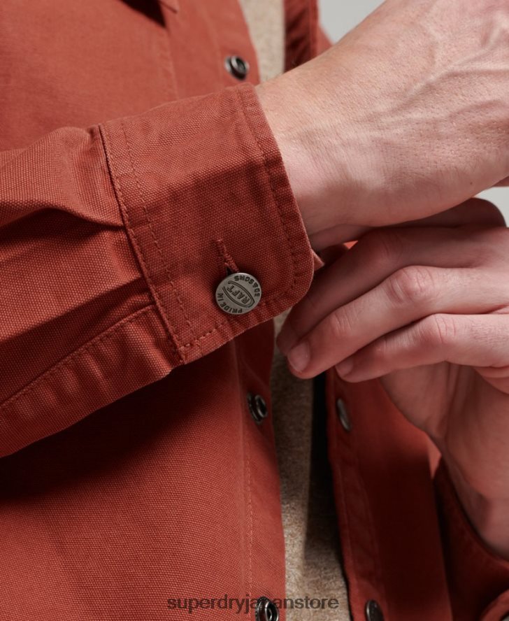 キャンバスオーバーシャ​​ツ 男性 Superdry 衣類 茶色 2J62PZ141