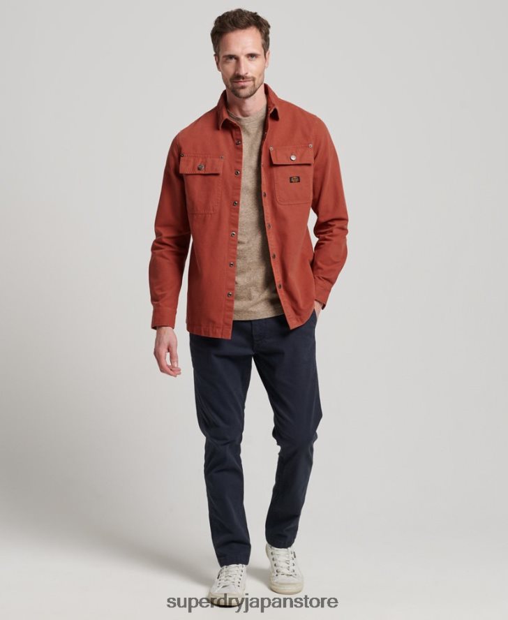 キャンバスオーバーシャ​​ツ 男性 Superdry 衣類 茶色 2J62PZ141