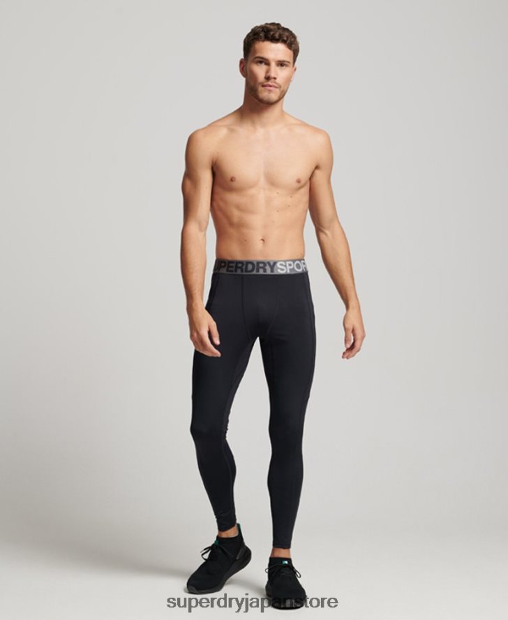コアフルレングスタイトレギンス 男性 Superdry 衣類 黒 2J62PZ1420
