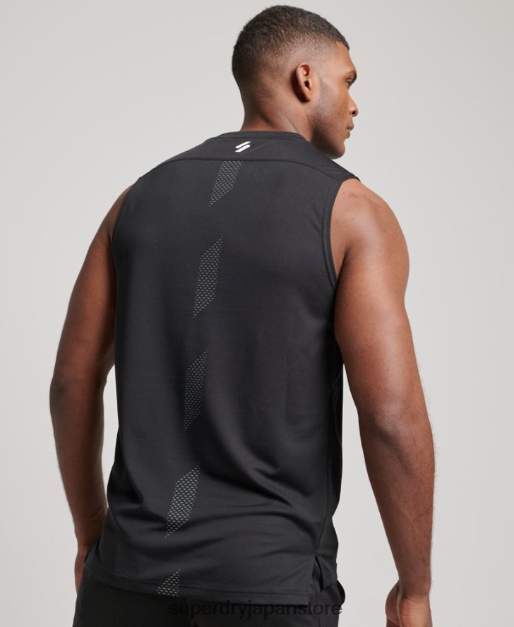 アクティブベストトップ 男性 Superdry 衣類 黒 2J62PZ1426
