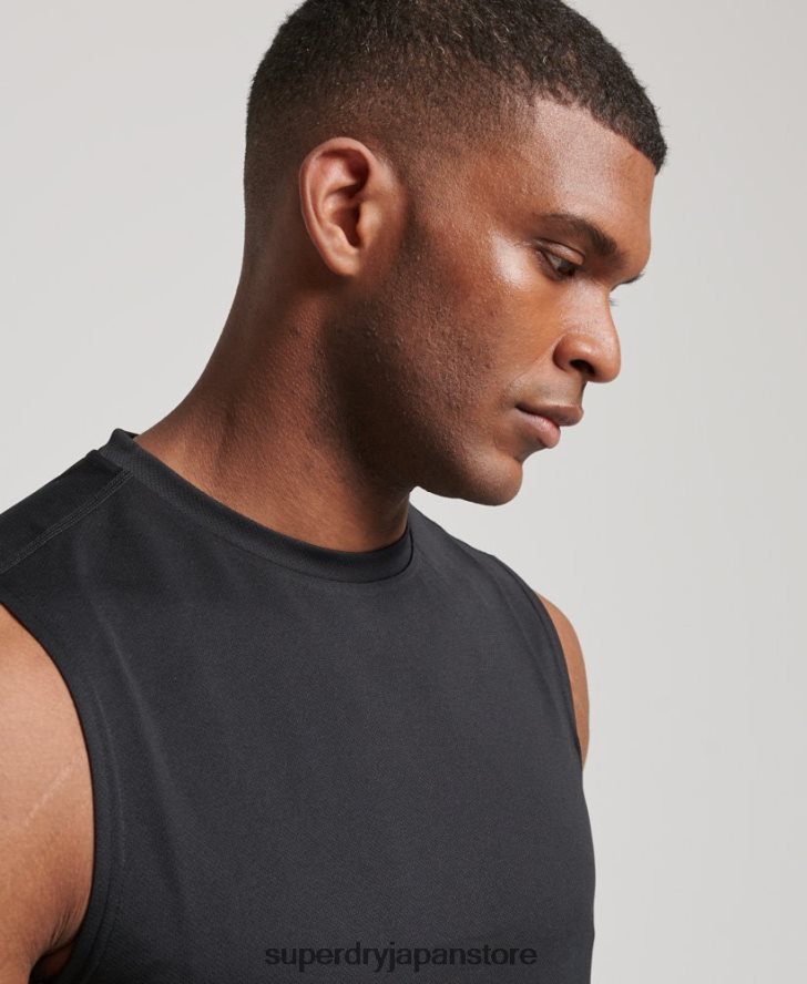 アクティブベストトップ 男性 Superdry 衣類 黒 2J62PZ1426