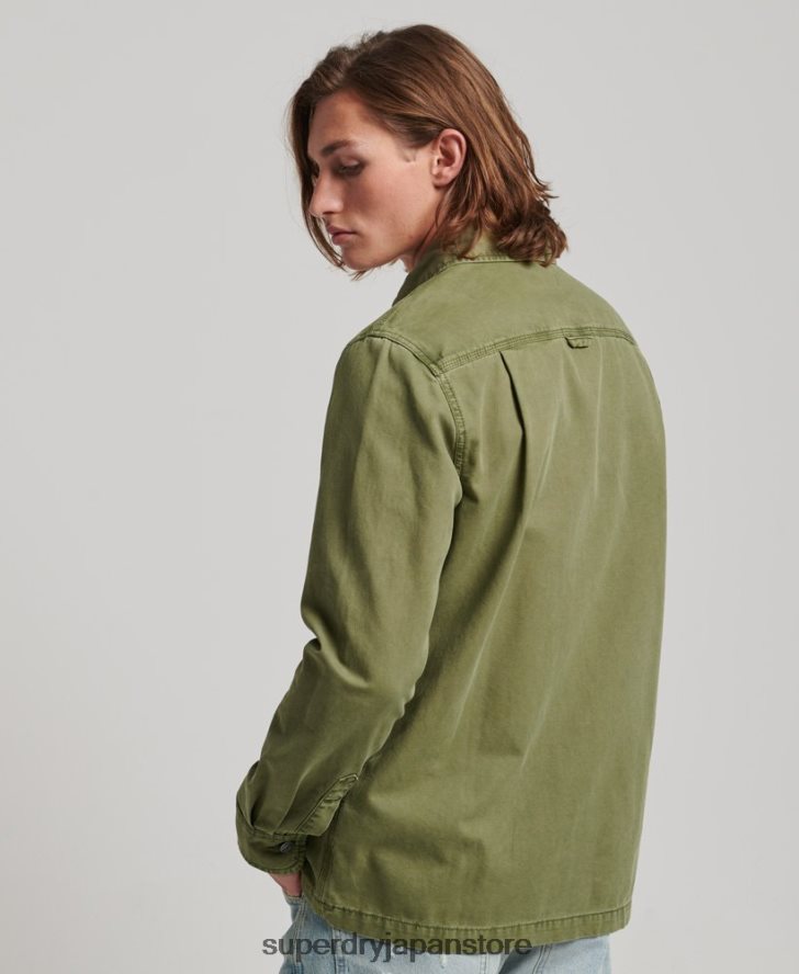 キャンバスオーバーシャ​​ツ 男性 Superdry 衣類 カーキ 2J62PZ142