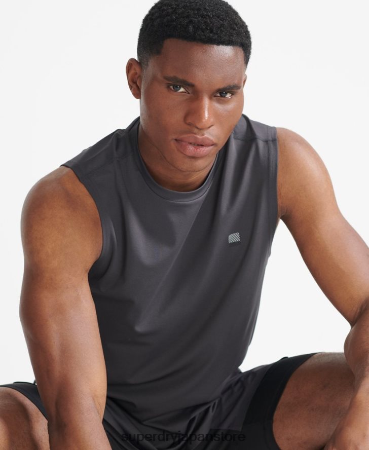 トレインベストトップ 男性 Superdry 衣類 濃い灰色 2J62PZ1434