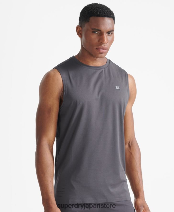 トレインベストトップ 男性 Superdry 衣類 濃い灰色 2J62PZ1434