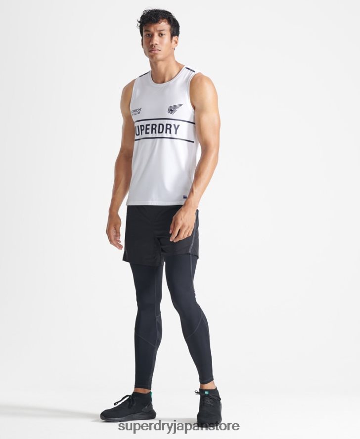 ランニングタイトパンツ 男性 Superdry 衣類 黒 2J62PZ1438