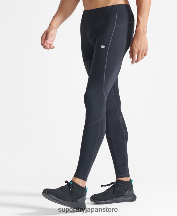 ランニングタイトパンツ 男性 Superdry 衣類 黒 2J62PZ1438