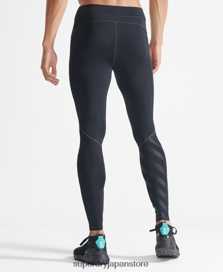 ランニングタイトパンツ 男性 Superdry 衣類 黒 2J62PZ1438