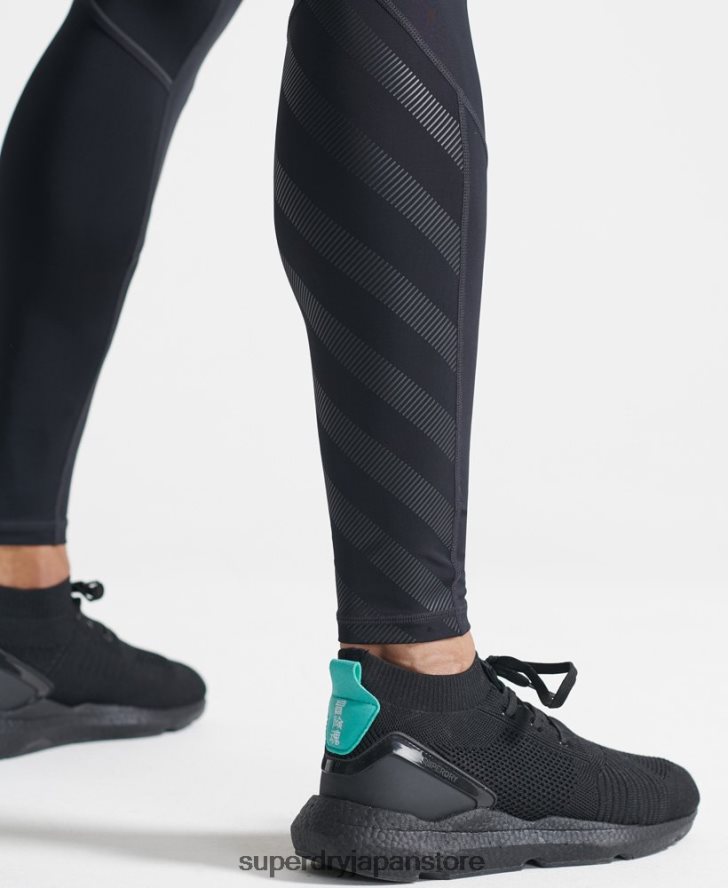 ランニングタイトパンツ 男性 Superdry 衣類 黒 2J62PZ1438
