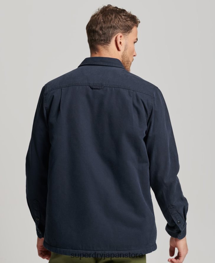 ボルグ裏地付きミラーオーバーシャ​​ツ 男性 Superdry 衣類 海軍 2J62PZ143
