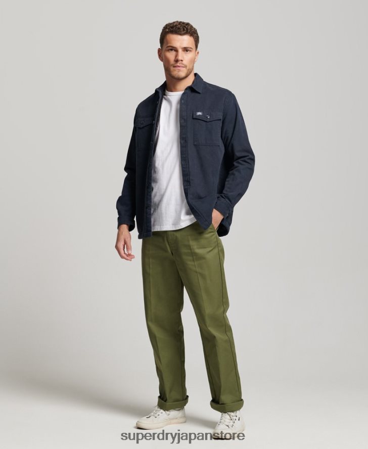 ボルグ裏地付きミラーオーバーシャ​​ツ 男性 Superdry 衣類 海軍 2J62PZ143