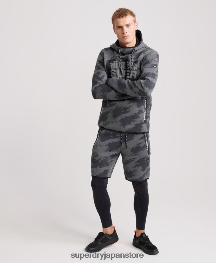 パフォーマンスフロックコンプレッションレギンス 男性 Superdry 衣類 黒 2J62PZ1441