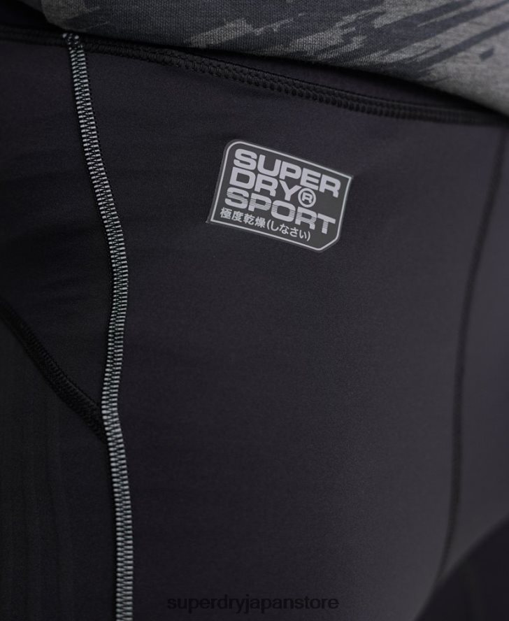 パフォーマンスフロックコンプレッションレギンス 男性 Superdry 衣類 黒 2J62PZ1441