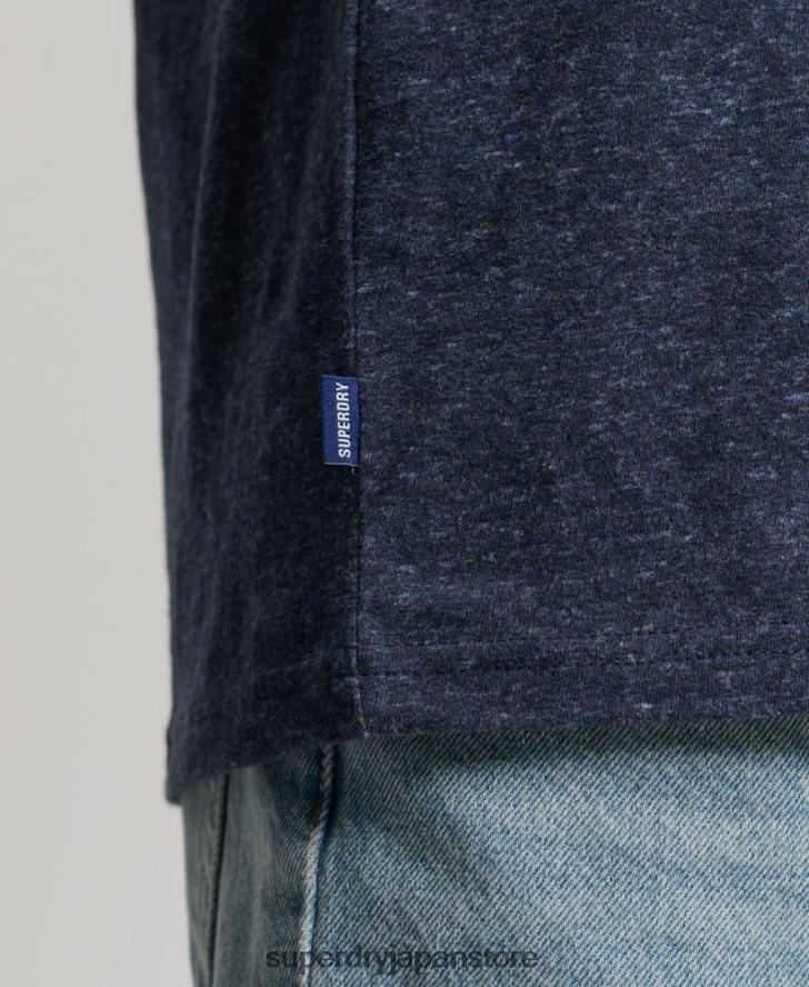 オーガニックコットン ヴィンテージロゴ刺繍タンクトップ 男性 Superdry 衣類 海軍 2J62PZ1445
