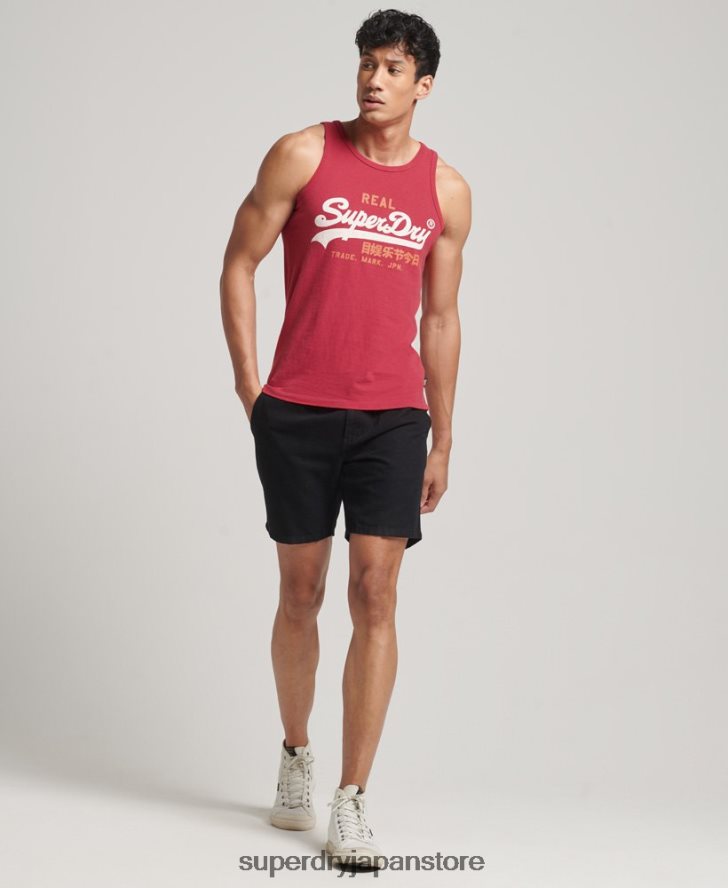 ヴィンテージロゴ ヘリテージ ベスト トップ 男性 Superdry 衣類 赤 2J62PZ1448