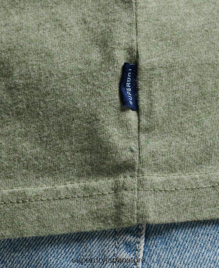 オーガニックコットン ヴィンテージロゴ刺繍タンクトップ 男性 Superdry 衣類 緑 2J62PZ1449