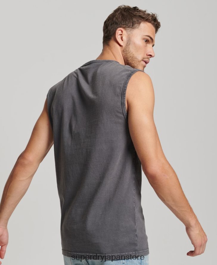 ヴィンテージ トライバル サーフ ベスト トップ 男性 Superdry 衣類 濃い灰色 2J62PZ1450