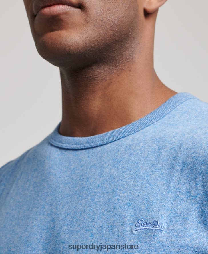 オーガニックコットン ヴィンテージロゴ刺繍タンクトップ 男性 Superdry 衣類 青 2J62PZ1451