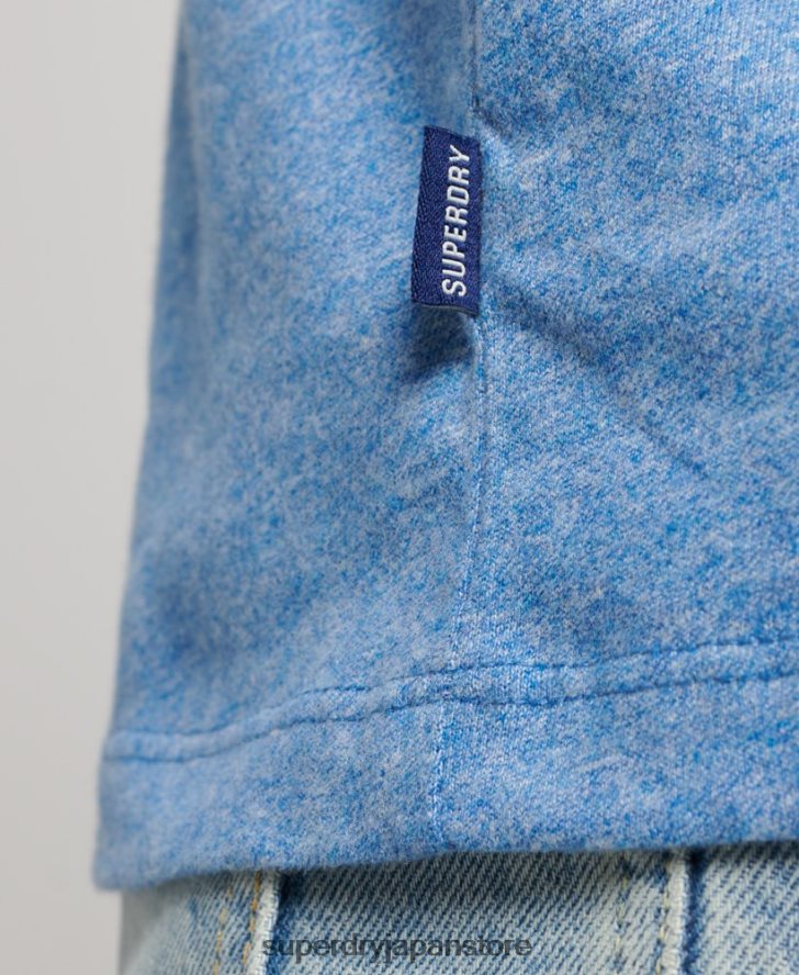 オーガニックコットン ヴィンテージロゴ刺繍タンクトップ 男性 Superdry 衣類 青 2J62PZ1451