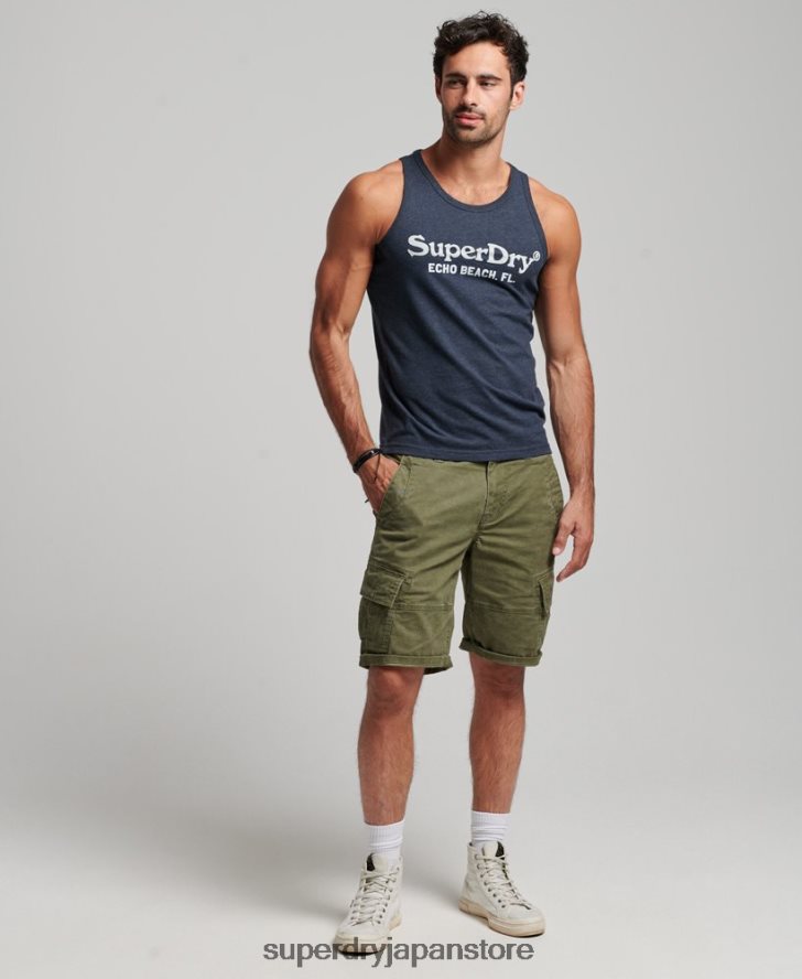 ヴィンテージ会場クラシックベストトップ 男性 Superdry 衣類 海軍 2J62PZ1452