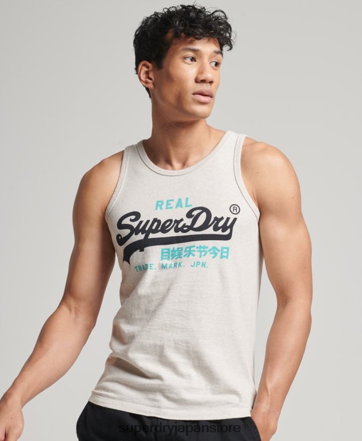 ヴィンテージロゴ ヘリテージ ベスト トップ 男性 Superdry 衣類 クリーム 2J62PZ1453
