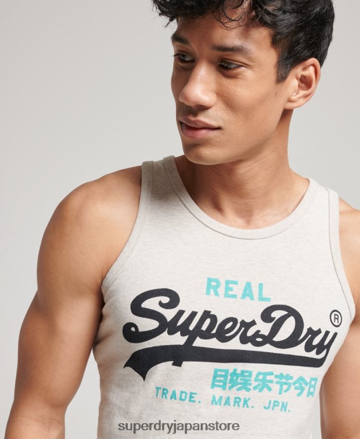 ヴィンテージロゴ ヘリテージ ベスト トップ 男性 Superdry 衣類 クリーム 2J62PZ1453
