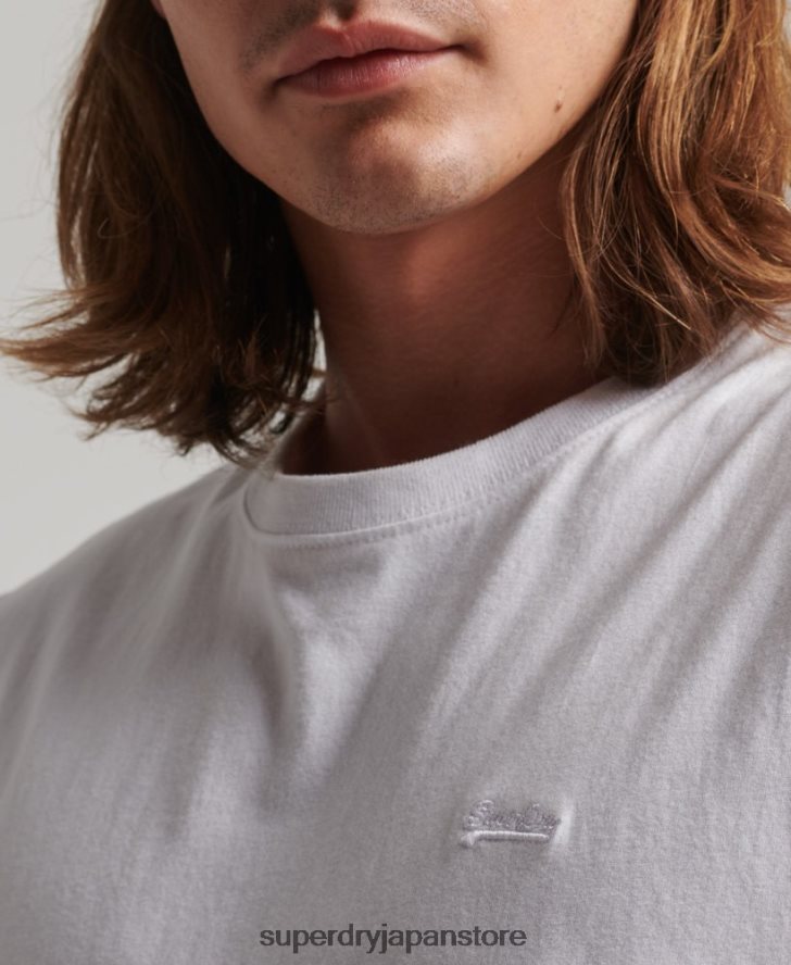 オーガニックコットン ヴィンテージロゴ刺繍タンクトップ 男性 Superdry 衣類 白 2J62PZ1455