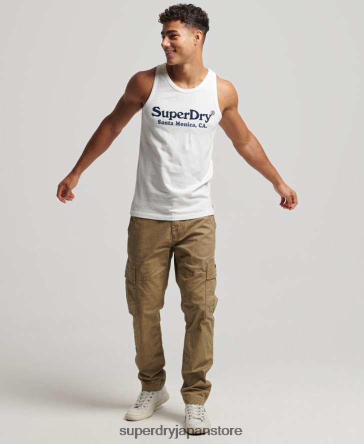 ヴィンテージ会場クラシックベストトップ 男性 Superdry 衣類 白 2J62PZ1458