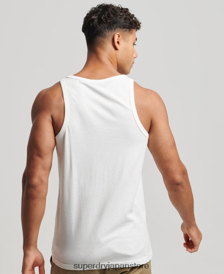 ヴィンテージ会場クラシックベストトップ 男性 Superdry 衣類 白 2J62PZ1458