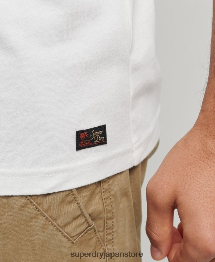 ヴィンテージ会場クラシックベストトップ 男性 Superdry 衣類 白 2J62PZ1458