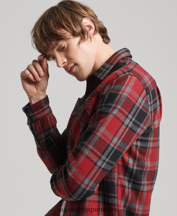 マーチャントストア - キルティングオーバーシャ​​ツ 男性 Superdry 衣類 赤 2J62PZ146