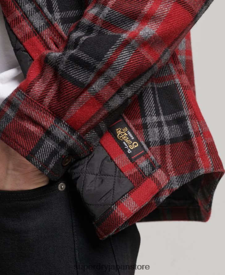マーチャントストア - キルティングオーバーシャ​​ツ 男性 Superdry 衣類 赤 2J62PZ146