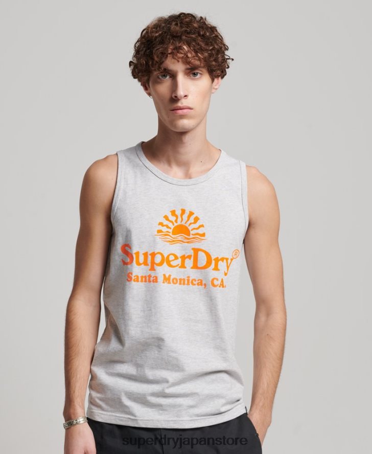 ヴィンテージ会場ネオンベスト 男性 Superdry 衣類 ライトグレー 2J62PZ1473