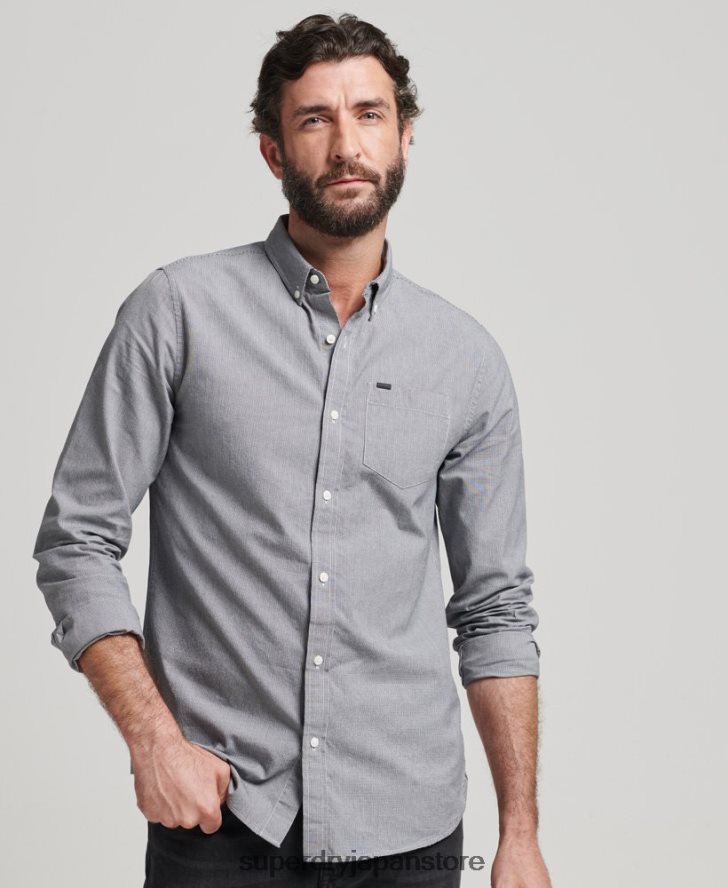 コットンマイクロチェックシャツ 男性 Superdry 衣類 黒 2J62PZ147