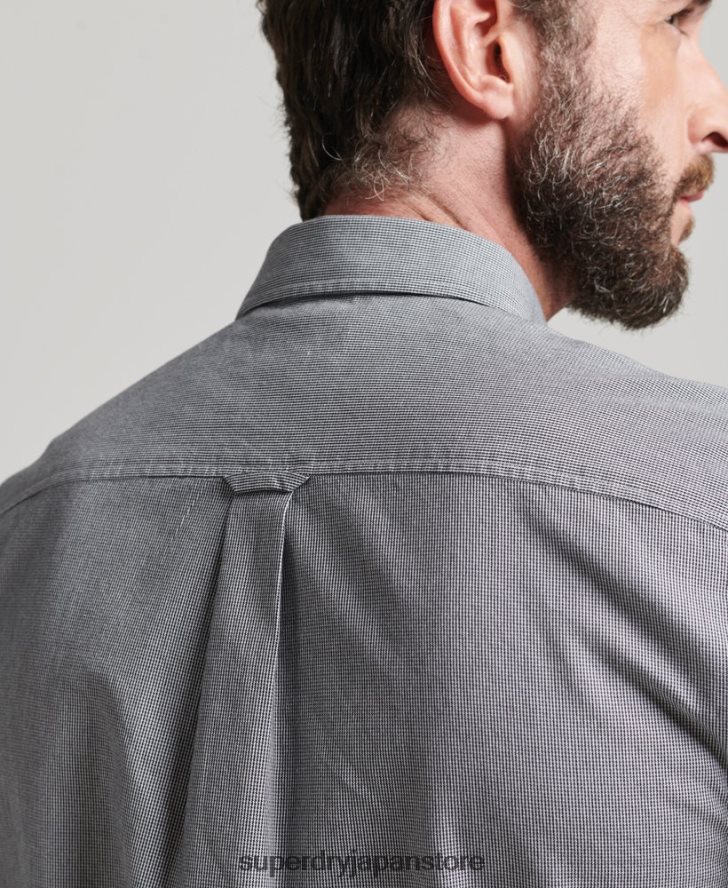 コットンマイクロチェックシャツ 男性 Superdry 衣類 黒 2J62PZ147