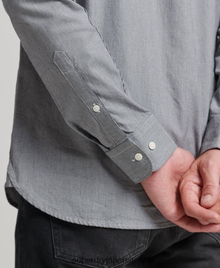 コットンマイクロチェックシャツ 男性 Superdry 衣類 黒 2J62PZ147